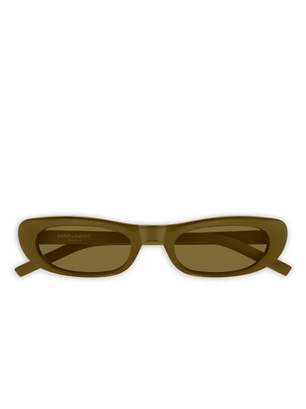 Унисекс солнцезащитные очки Saint Laurent Eyewear, оливковые