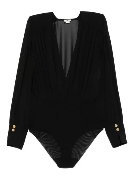 Женское боди Elisabetta Franchi с плиссировкой, чёрное
