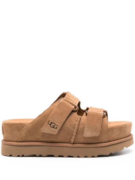 Замшевые шлепанцы UGG Goldenstar Hi brown