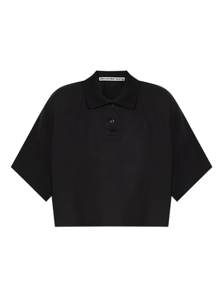 Женское поло Alexander Wang укороченное, черное