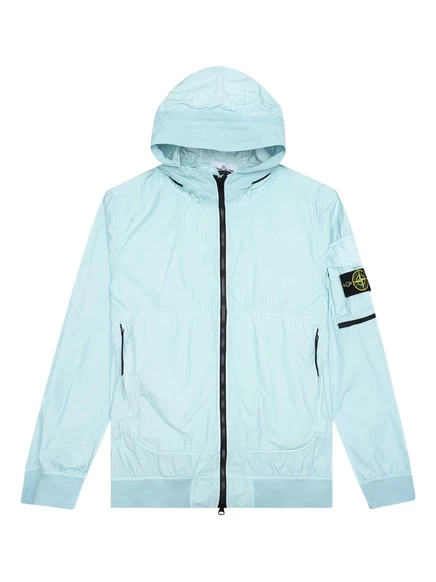 Мужская куртка с капюшоном stone island с нашивкой compass, голубая