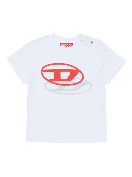 Детская футболка Diesel Kids с логотипом, белая