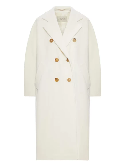 Двубортное шерстяное пальто Max Mara Madame 101801 white