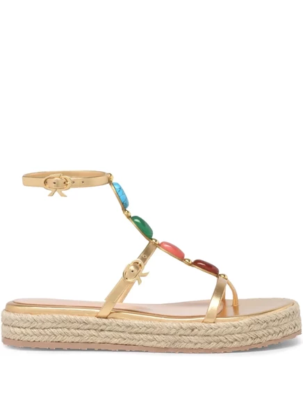 Женские эспадрильи Gianvito Rossi Shanti Beach, золотистые