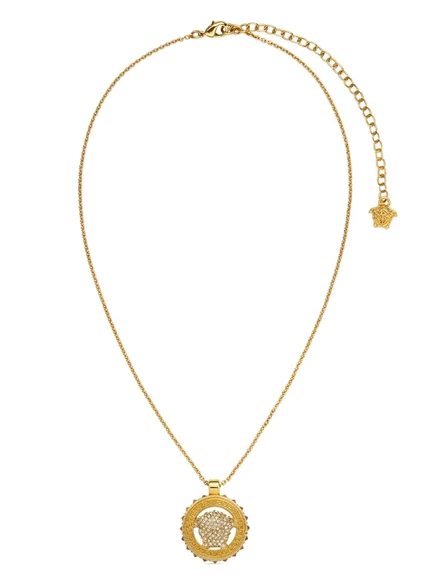 Колье Versace Medusa '95 с кристаллами, золотистое