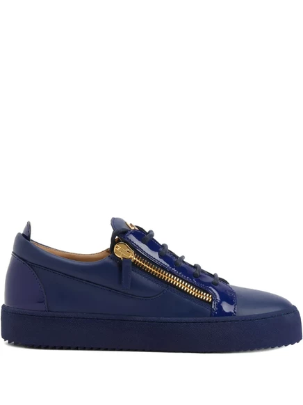 Кроссовки из глянцевой кожи Giuseppe Zanotti FRANKIE blue