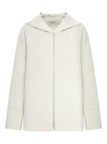 Шерстяная куртка с капюшоном от Max Mara white