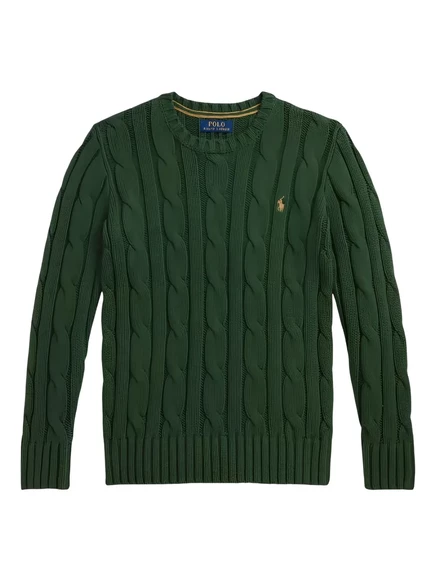 Свитер для мальчиков Polo Ralph Lauren Kids в косы, зеленый