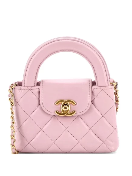 Женская сумка CHANEL Kelly Nano через плечо, розовая