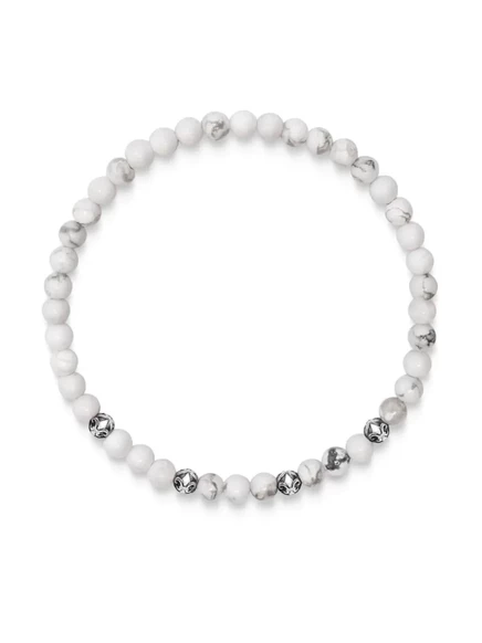 Мужской бисерный браслет Nialaya Jewelry из хаулита, белый