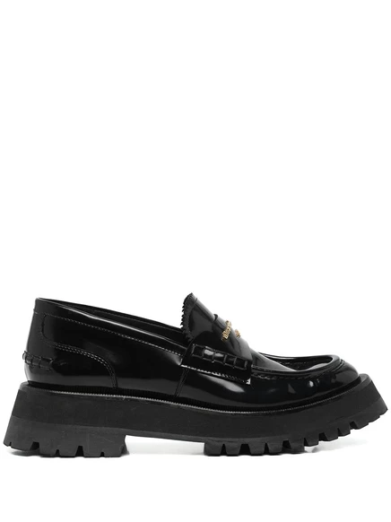 Женские лоферы Alexander Wang Carter с грубой подошвой, черные