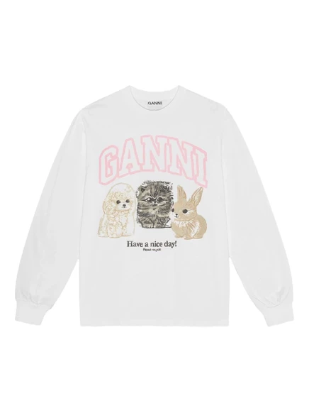 Толстовка с логотипом GANNI white