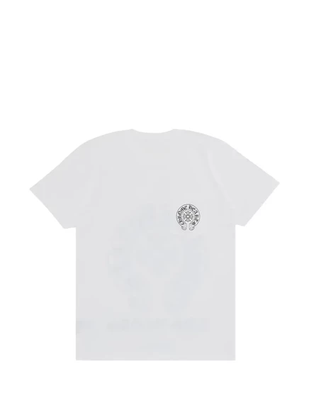 Мужская футболка Chrome Hearts с карманом и принтом подковы, белая