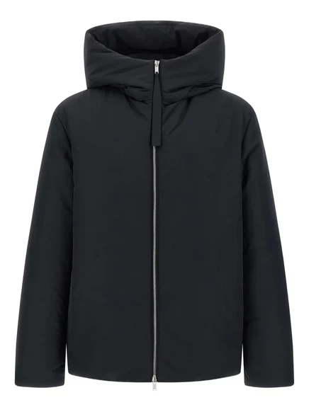 Мужской пуховик Jil Sander с капюшоном, черный