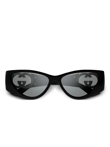 Солнцезащитные очки в овальной оправе Gucci Eyewear black