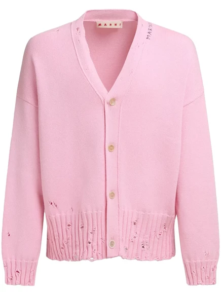Мужской кардиган Marni рваный, розовый