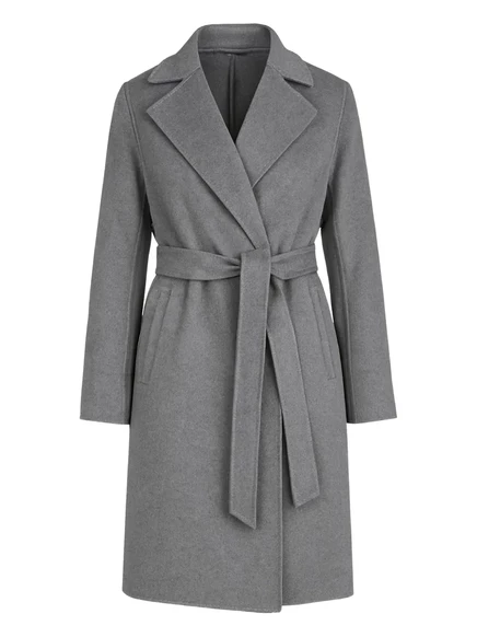 Шерстяное пальто Max Mara с поясом grey
