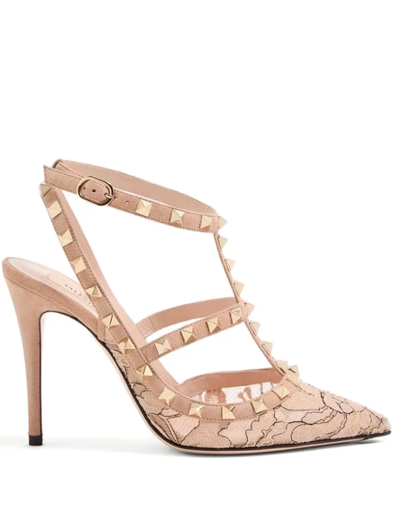Женские лодочки Valentino Garavani Rockstud, бежевые