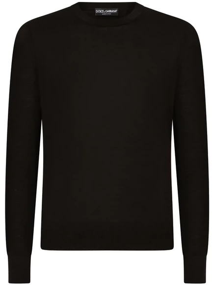 Кашемировый свитер Dolce & Gabbana с круглым вырезом горловины black