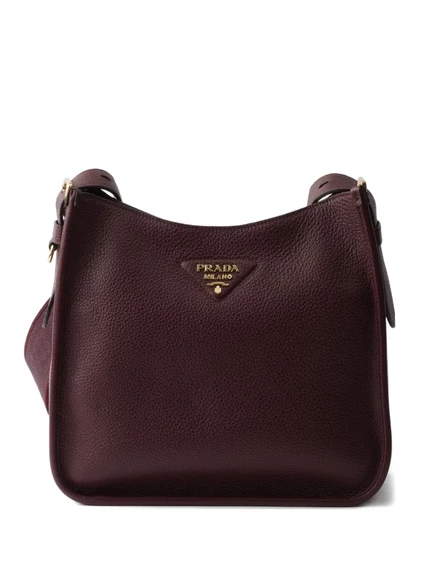 Сумка через плечо с треугольным логотипом Prada red