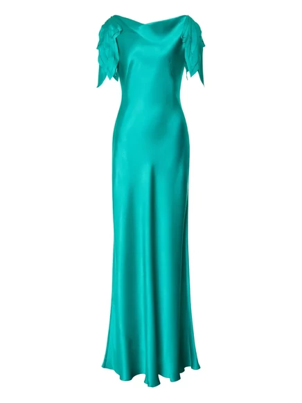 Атласное платье макси от Alberta Ferretti green