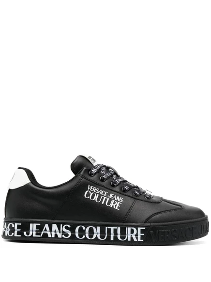 Мужские низкие кроссовки Versace Jeans Couture с логотипом, черные