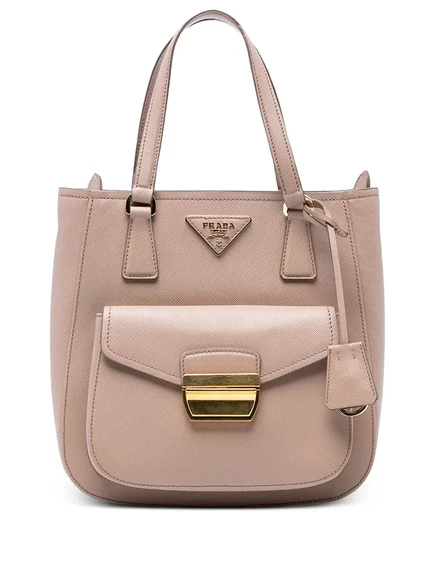 Женская сумка Prada Saffiano Lux Metropolis, коричневая