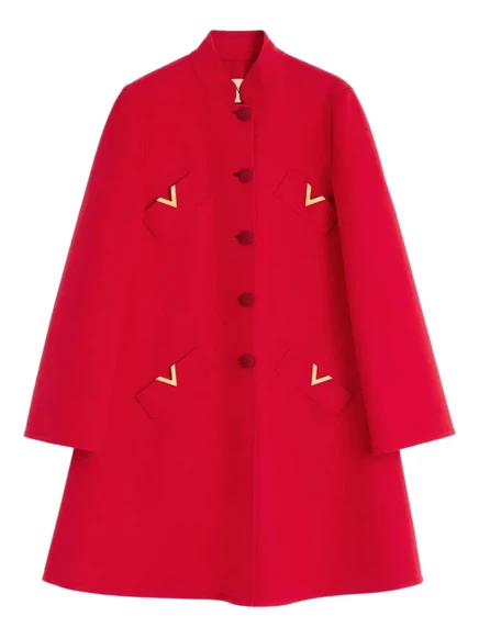 Пальто на пуговицах Valentino Garavani VGOLD red