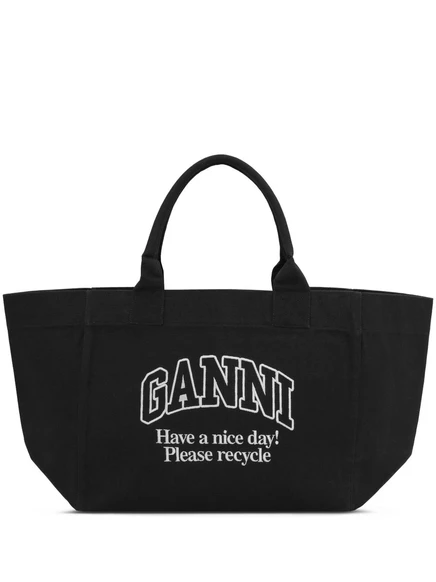 Холщовая сумка-тоут GANNI black