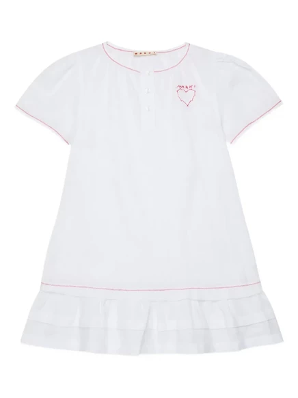 Платье для девочек Marni Kids с воланами, белое