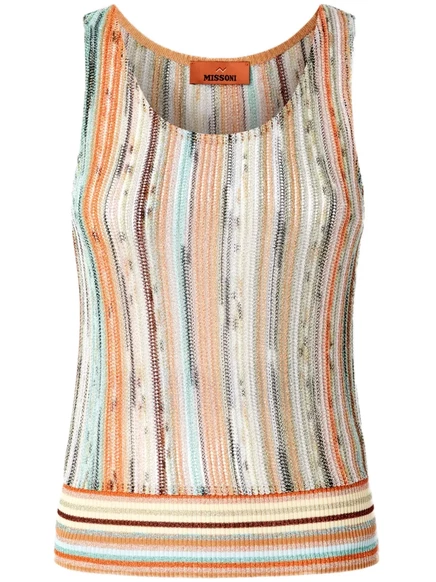 Женская майка Missoni в полоску, пудрово-бежевая
