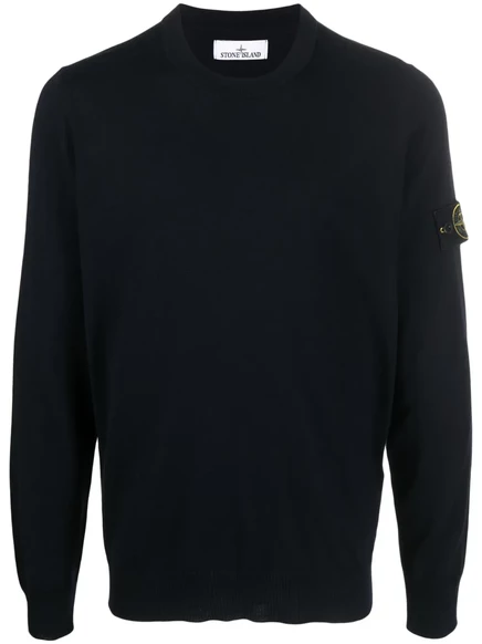 Джемпер из натуральной шерсти Stone Island Compass-patch blue