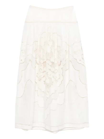 Женская юбка Zimmermann Daylight с вышивкой, белая