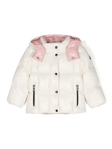 Пуховик Moncler Enfant Parana со съемным капюшоном white