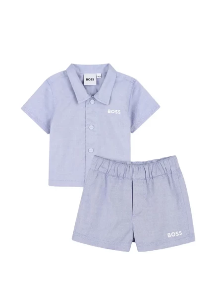 Детская рубашка Boss Kidswear с воротником, синяя