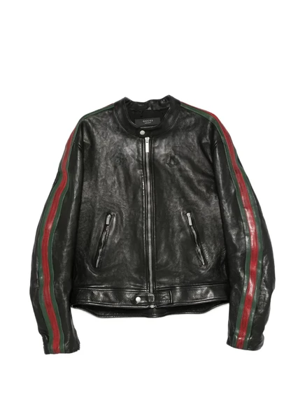 Мужская куртка Gucci из кожи буйвола, черная