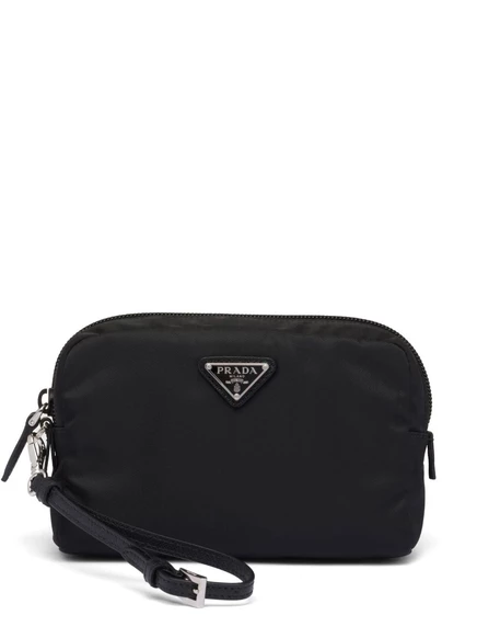 Женская косметичка Prada Re-Nylon на молнии, черная