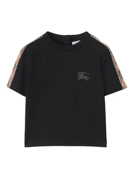 Детская футболка Burberry Kids из хлопка, чёрная