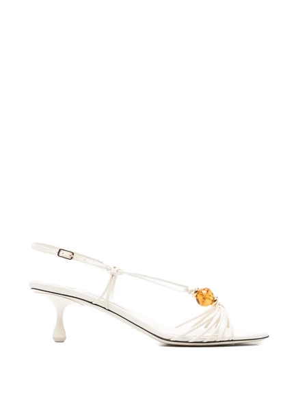 Женские босоножки Jimmy Choo Lova с бусинами, белые