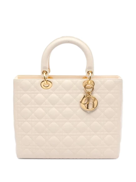Бывшая в употреблении сумка Lady Dior 2000-х годов от Кристиана Диора neutrals