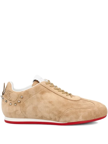 Женские кроссовки Christian Louboutin Eleonora со шипами, бежевые