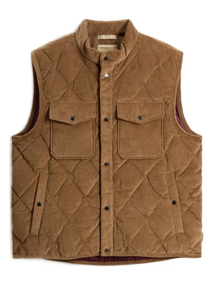 Жилет из стеганого вельвета Woolrich brown