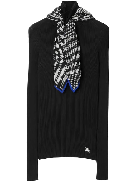 Джемпер в рубчик с шарфом Burberry black