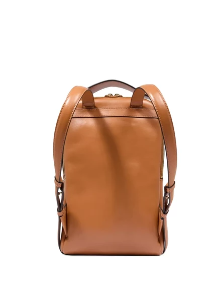 Кожаный рюкзак Lancel Origami на молнии brown