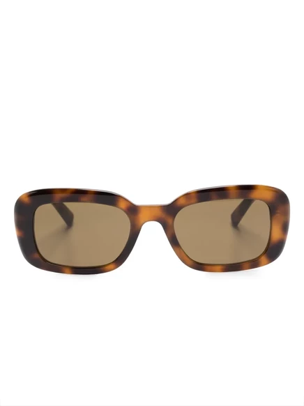 Унисекс солнцезащитные очки Saint Laurent Eyewear в черепаховой оправе, коричневые