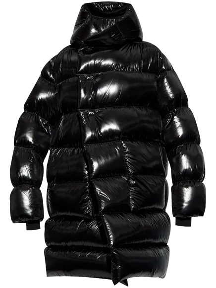 Мужское пуховое пальто Rick Owens с капюшоном, черное