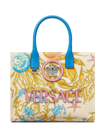 Холщовая сумка-тоут Versace Underwater Barocco neutrals