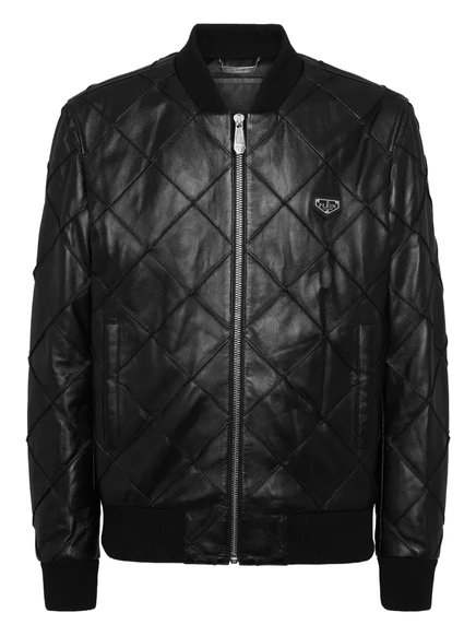 Мужская бомбер-куртка Philipp Plein стеганая, черная