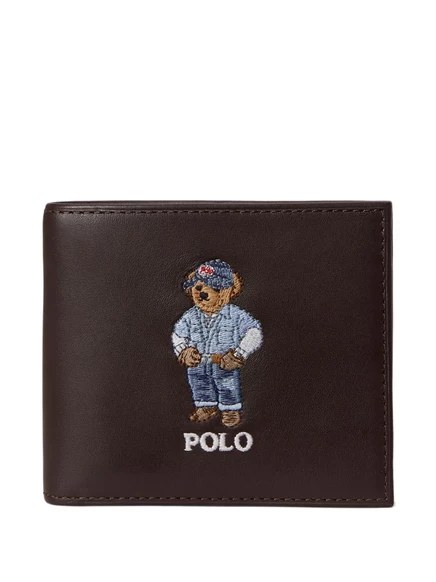 Мужской кожаный кошелек Polo Ralph Lauren Polo Bear, коричневый