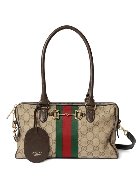 Женская сумка через плечо Gucci Borsetto средняя, коричнево-бежевая